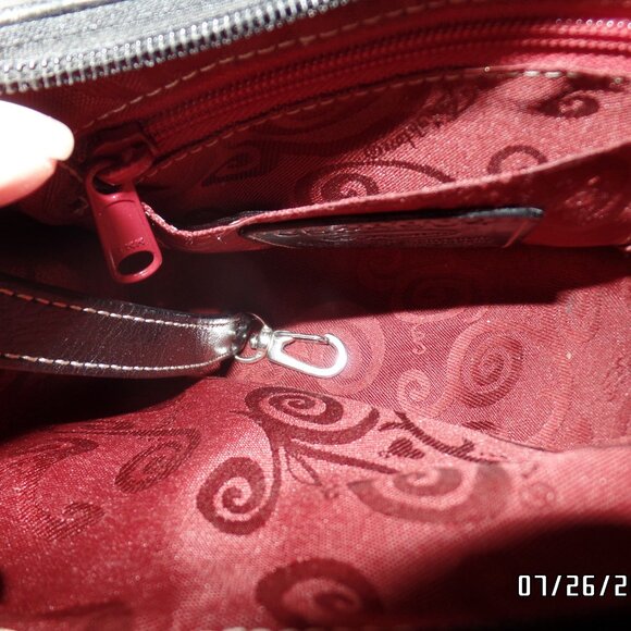 Brighton Black Leather and Suede Handbag Very Nice Condition Burgundy Interior - Picture 5 of 16